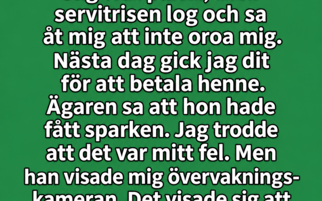 Jag återvände för att tacka servitrisen – men filmen från övervakningskameran förändrade allt