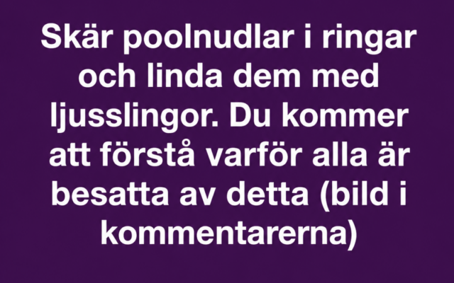 Skär poolnudlar i ringar och skapa en lysande dekoration som förändrar hela känslan i rummet